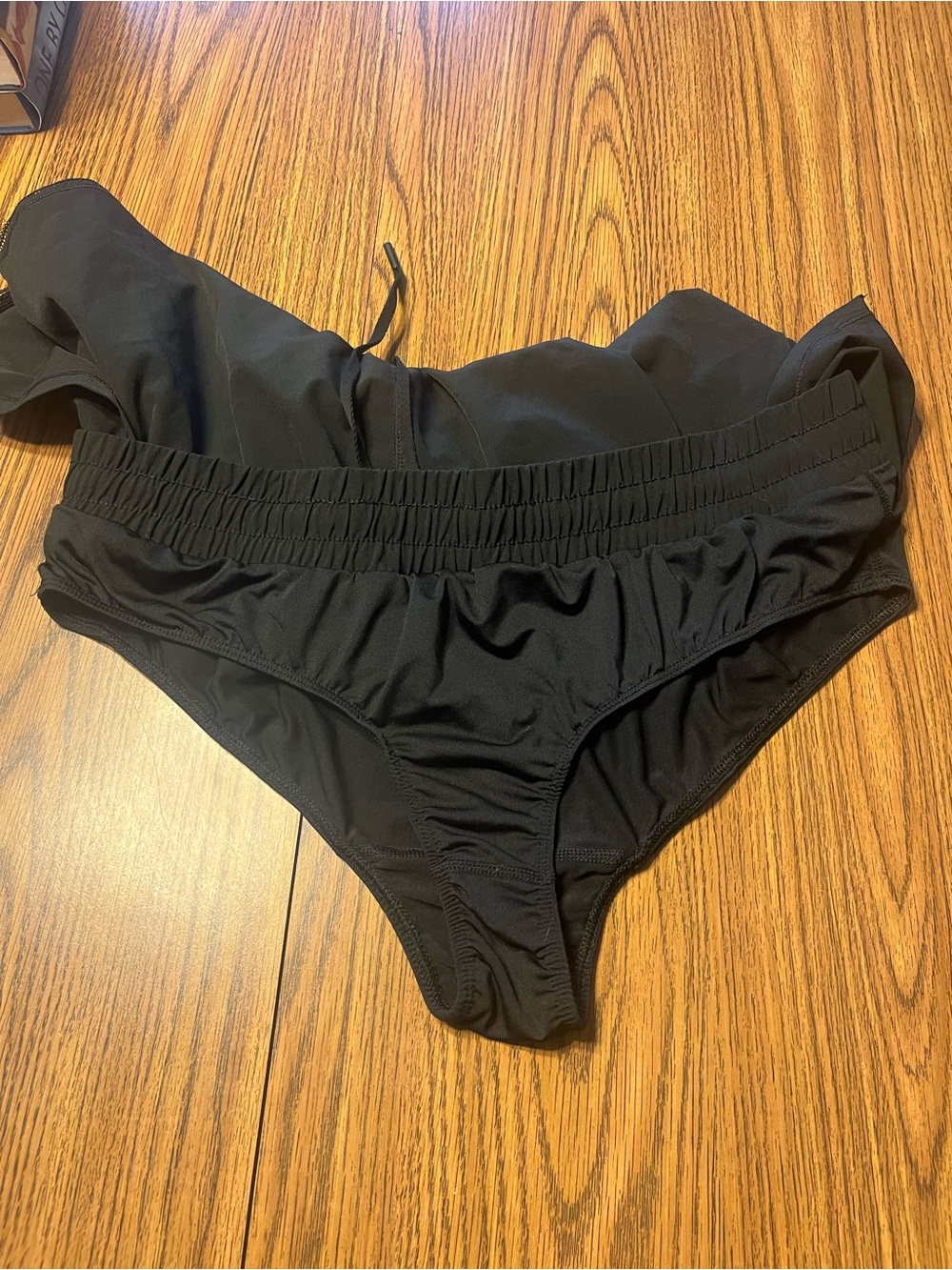 90 Degree By Reflex Black Women's Athletic Shorts with Drawstring - Picture 2 of 3
